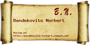 Bendekovits Norbert névjegykártya