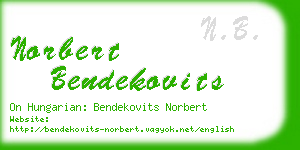 norbert bendekovits business card